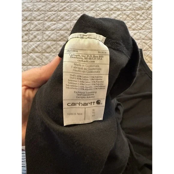 Carhartt Men's Heavyweight Relaxed Fit Short-Sleeve Black Pocket T-Shirt Sz L - Picture 6 of 7